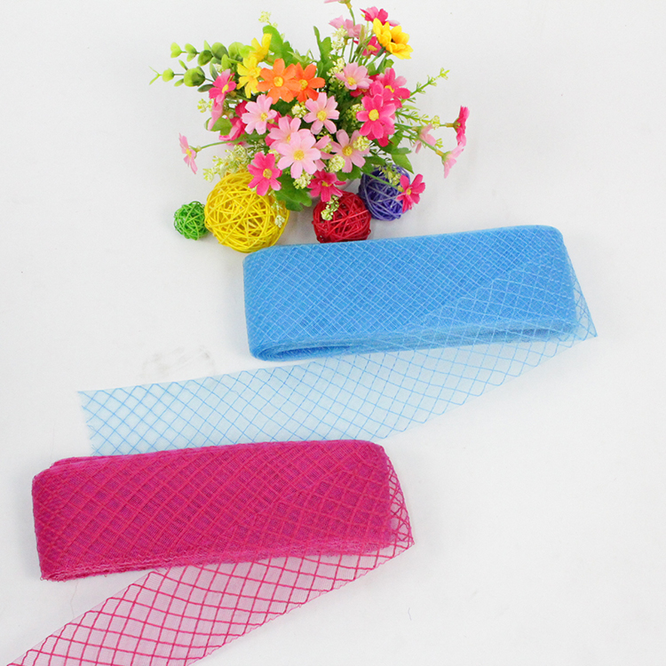 弹力网布 8cm格子棉线马尾马毛弹性网纱头饰织带的多功能魅力